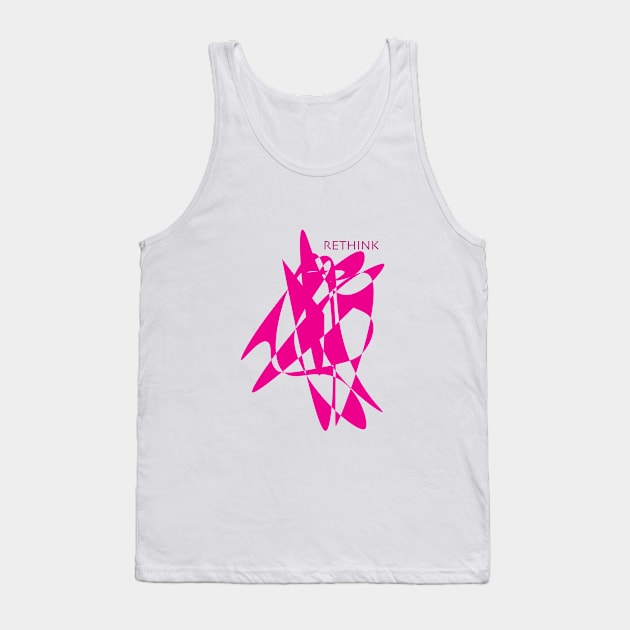 Rethink pink abstract design Tank Top by FunLeemon